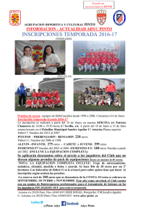 CIRCULAR PARA EL EQUIPO ALEVIN