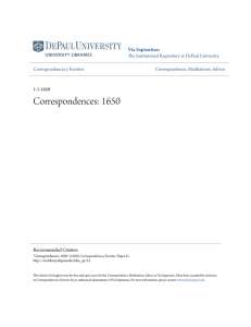 Correspondences: 1650 - Via Sapientiae