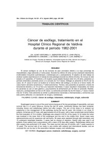 Cáncer de esófago, tratamiento en el Hospital Clínico Regional de