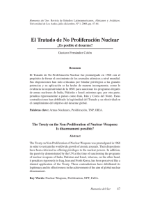 El Tratado de No Proliferación Nuclear
