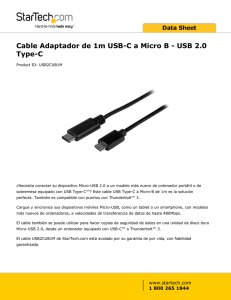 Cable Adaptador de 1m USB-C a Micro B - USB 2.0