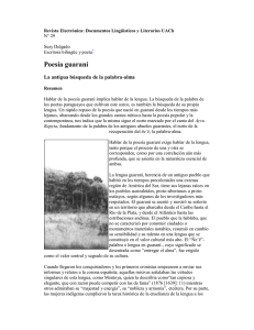 Poesía guaraní - Revista Documentos Lingüísticos y Literarios
