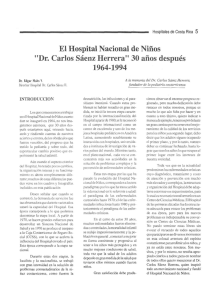 El Hospital Nacional de Niños "Dr. Carlos Sáenz Herrera" 30 años