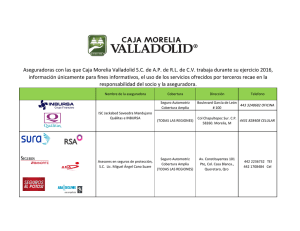 Aseguradoras con las que Caja Morelia Valladolid S.C. de A.P. de