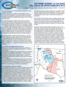 informe sobre la calidad del agua de spartanburg 2015