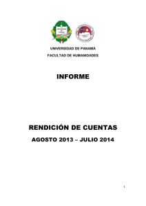 Informe de Rendición de Cuentas Agosto 2013 y Julio 2014