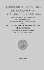fisiognomica comparada de las lenguas catalana y castellana