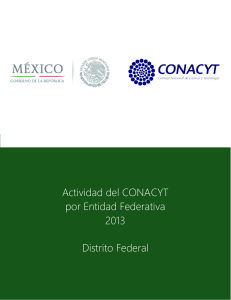 Actividad del CONACYT por Entidad Federativa 2013 Distrito Federal