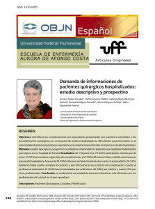 estudio descriptivo y prospectivo - Online Brazilian Journal of Nursing