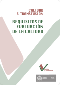 Guía de Calidad y Transfusión - Ministerio de Sanidad, Servicios