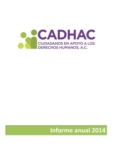 Informe 2014 - CADHAC - Ciudadanos en Apoyo a los Derechos