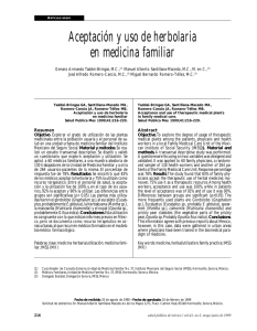 Aceptación y uso de herbolaria en medicina familiar