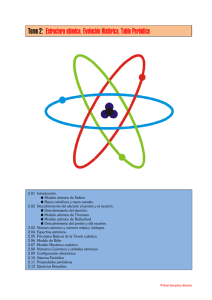 Tema 2: Estructura atómica. Evolución Histórica. Tabla Periódica