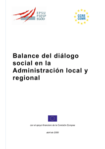 Balance del diálogo social en la Administración local y regional