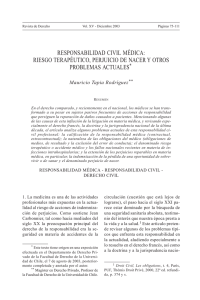 responsabilidad civil médica: riesgo terapéutico, perjuicio de nacer