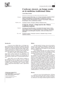 Cordyceps sinensis, un hongo usado en la medicina tradicional china