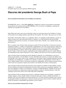 Discurso del presidente George Bush al Papa