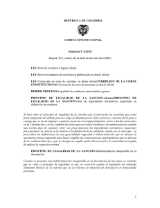 REPUBLICA DE COLOMBIA CORTE CONSTITUCIONAL Sentencia