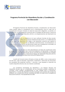 Programa Provincial de Absentismo Escolar y Coordinación con
