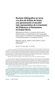 Revisión bibliográfica en torno a la obra de Andrés de Araoz: una