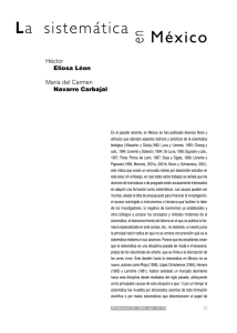 La sistemática México en - Revista Elementos, Ciencia y Cultura