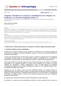 Orígenes culturales en la vivencia y manifestación de lo religioso