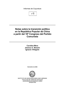 Notas sobre la transición política en la República Popular