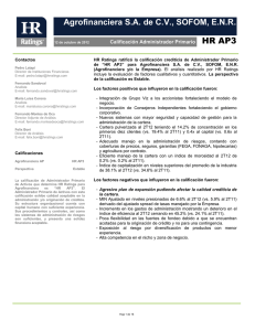 Agrofinanciera SA de CV, SOFOM, ENR