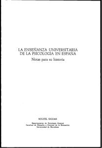 la enseñanza universitaria de la psicologia en españa