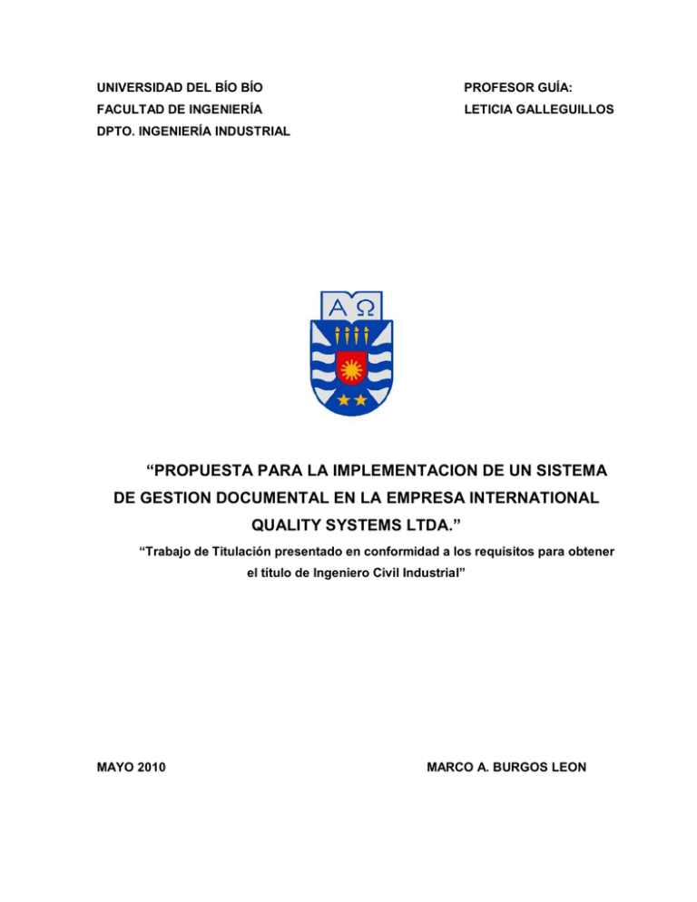 Propuesta Para La Implementacion De Un Sistema De Gestion