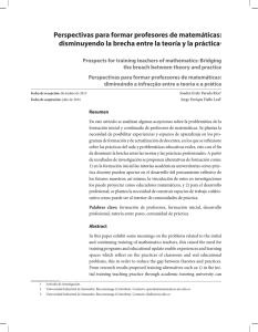 Perspectivas para formar profesores de matemáticas: disminuyendo