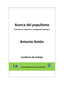 Acerca del populismo - Universidad Autónoma de Madrid