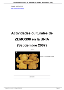 Actividades culturales de ZEMOS98 en la UNIA (Septiembre 2007)