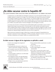 ¿Se debe vacunar contra la hepatitis B?