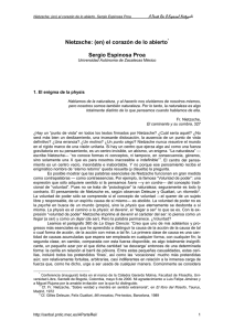 Nietzsche: (en) el corazón de lo abierto*