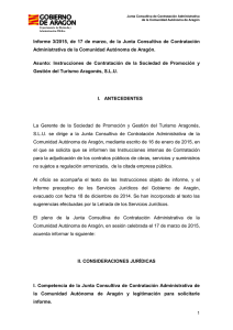 Informe 3/2015, de 17 de marzo, de la Junta Consultiva de