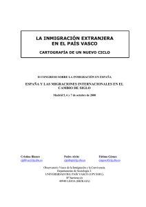 la inmigración extranjera en el país vasco