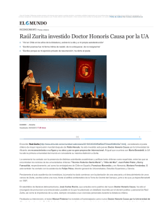 Raúl Zurita investido Doctor Honoris Causa por la UA