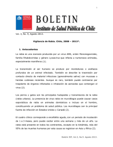 Vol. 3, No. 9, Agosto 2013. Vigilancia de Rabia. Chile, 2008 – 2013