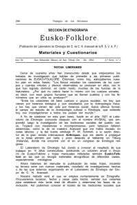 Eusko-Folklore. Materiales y cuestionarios