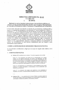Directiva Unificada No. 005 de 2013