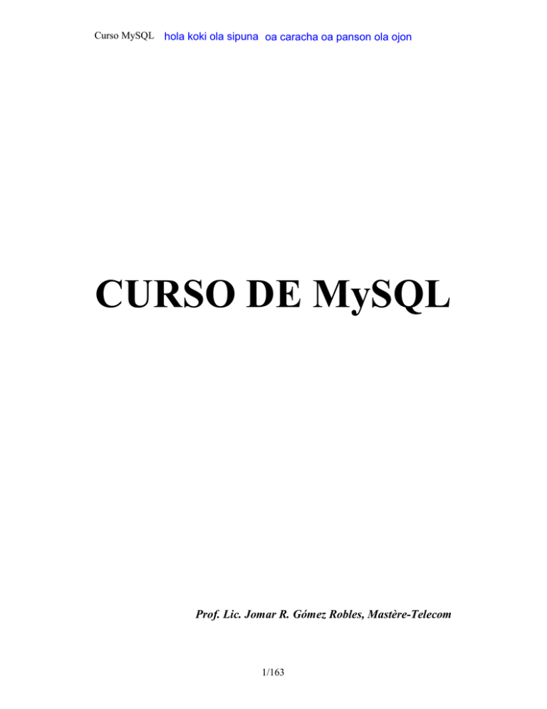 CURSO DE MySQL