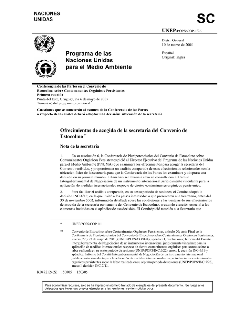 Programa de las Naciones Unidas para el Medio Ambiente