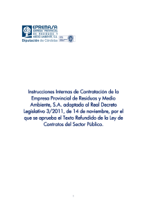 Instrucciones Internas de Contratación de la Em presa Provincial de