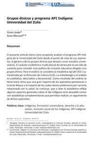 Grupos étnicos y programa API Indígena Universidad del Zulia