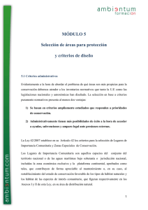 MÓDULO 5 Selección de áreas para protección y criterios de diseño