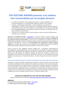 TOP DOCTORS AWARDS presenta a los médicos más
