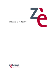 Bilancio 2014 - Zètema Progetto Cultura