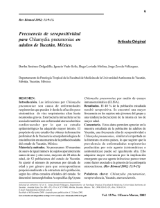 Frecuencia de seropositividad para Chlamydia pneumoniae en