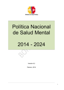 Política Nacional de Salud Mental 2014 - 2024